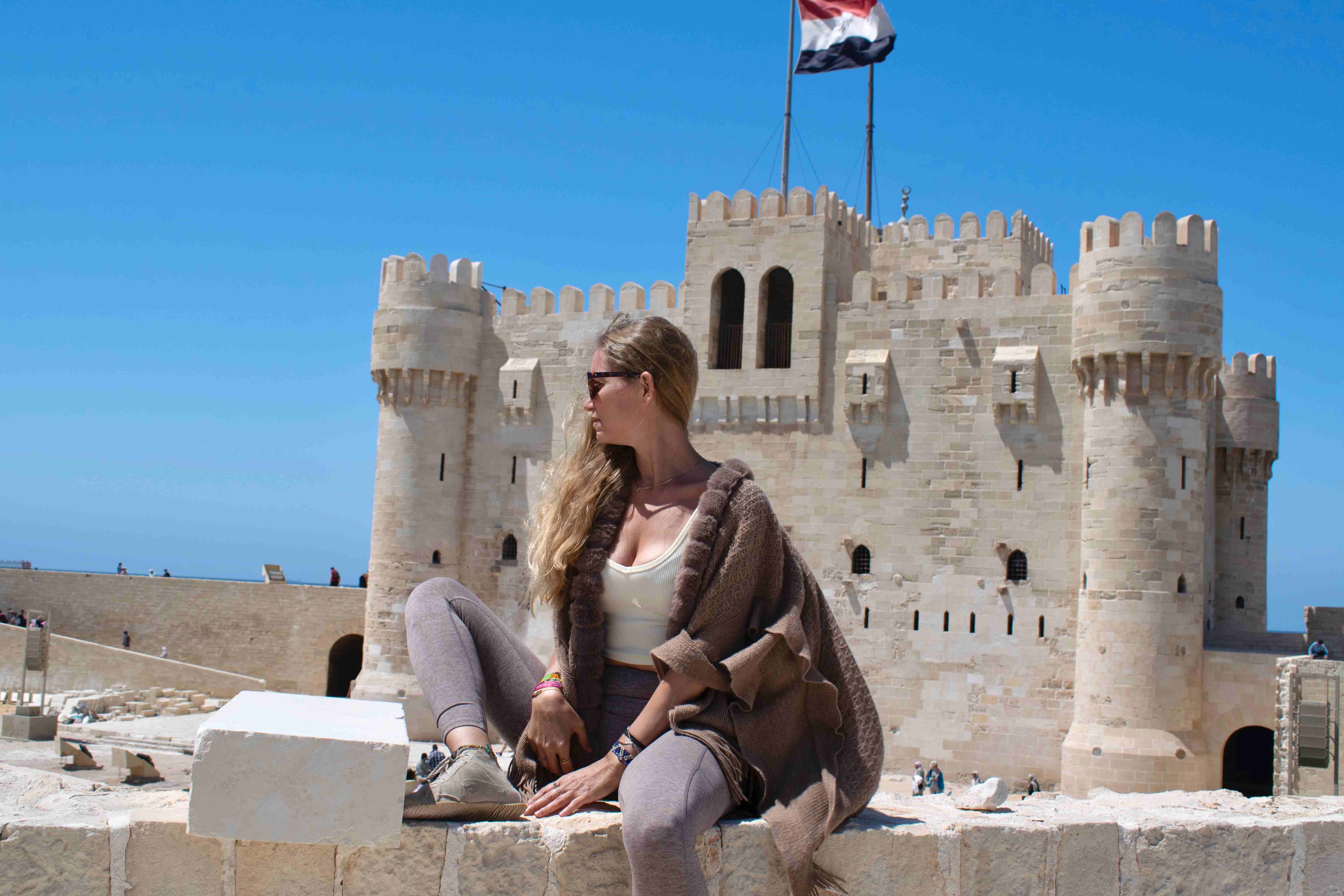 Citadel of Qaitbay overlooking the Mediterranean in Alexandria