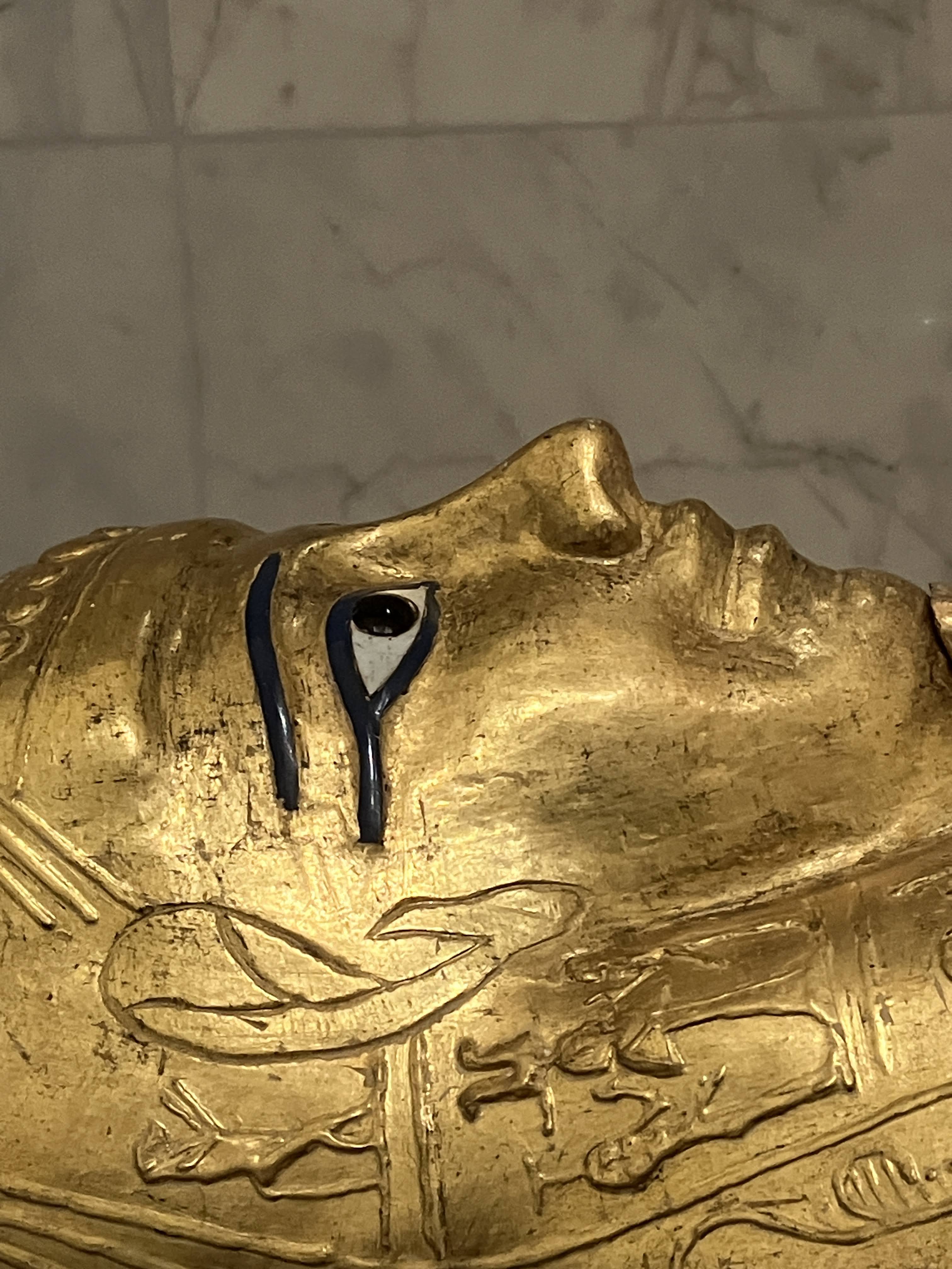 Artifacts inside the National Museum of Egyptian Civilization