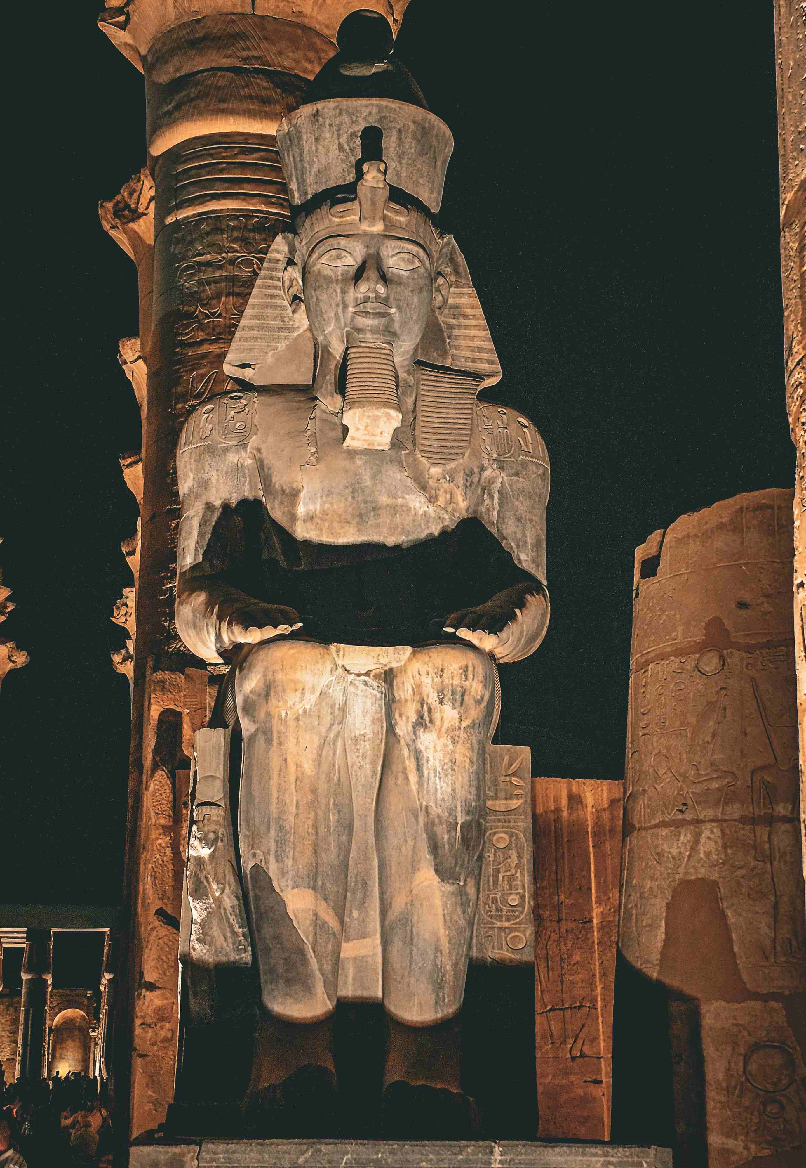 Luxor Temple illuminated at night